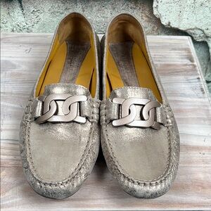 Metallic Loafers with Chain Detail Vaneli size 11 styled in Italy S31